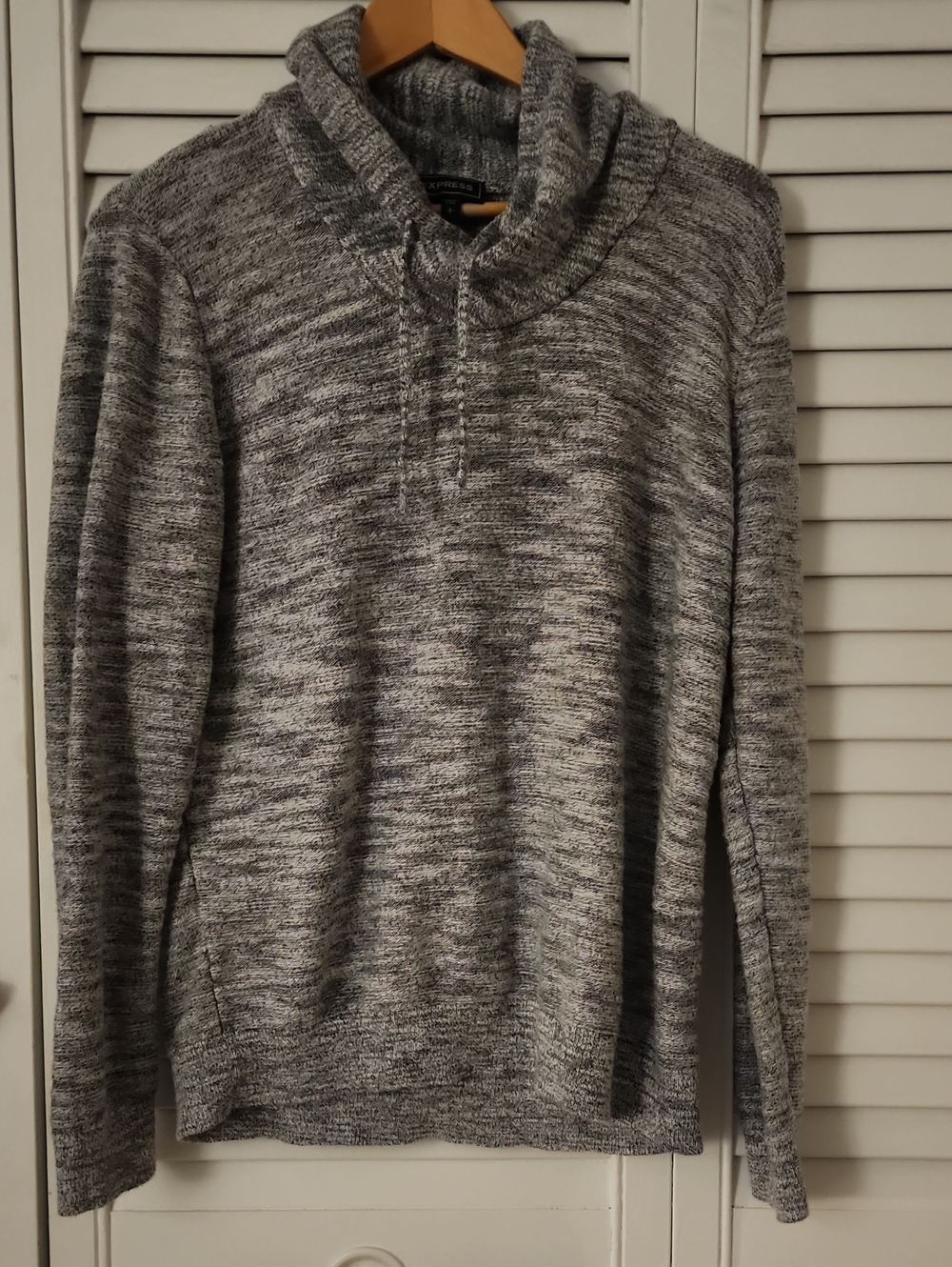 Express Womens Gray Marled Cowelneck Sweater